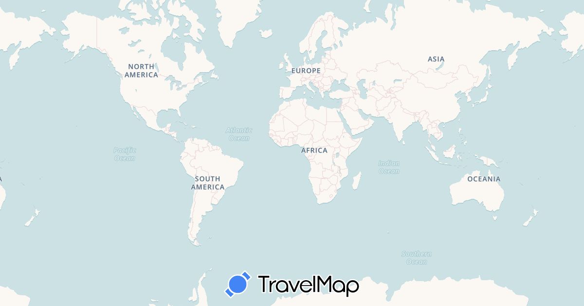 TravelMap itinerary: driving, boat in Spain, France (Europe)